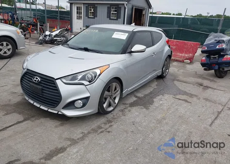 2014 Hyundai Veloster Turbo W/Blue из США, поврежденный, VIN KMHTC6AE6EU206856